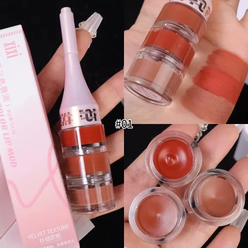 3 in 1 Lip Mud Velvet Matte Lipstick